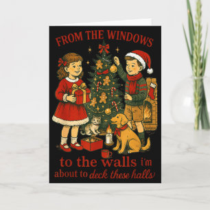Von den Fenstern bis zu den Wänden Weihnachtsspaß Karte