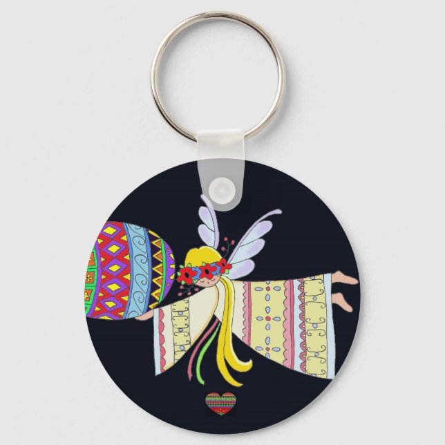 Von den Flügeln einer Engel ukrainischen Volkskuns Schlüsselanhänger (Vorderseite)