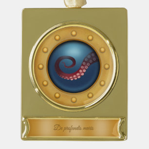 "Von den Tiefen des Meeres" Steampunk Explorer Banner-Ornament Gold