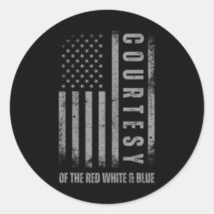 Von den USA rot weiß und blau 4. Juli US-Flagge Runder Aufkleber