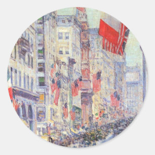 Von der 34th Street, Mai 1917, von Hassam Runder Aufkleber