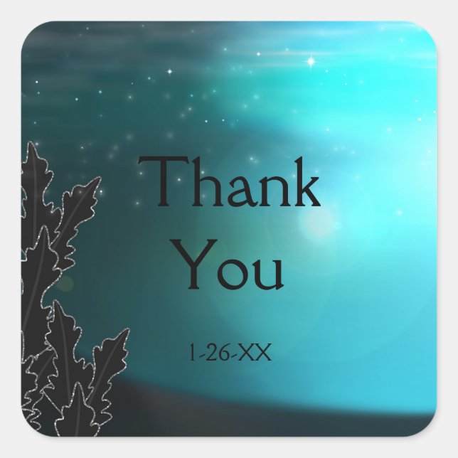 Von der Abenddämmerung bis zur Morgendämmerung bla Quadratischer Aufkleber (Vorderseite)