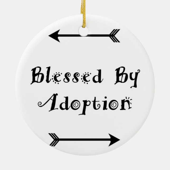 Von der Adoption gesegnet - Pflege fördern Keramik Ornament (Hinten)