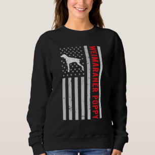 Von der amerikanischen Flagge Weimaraner Mohn Pet Sweatshirt
