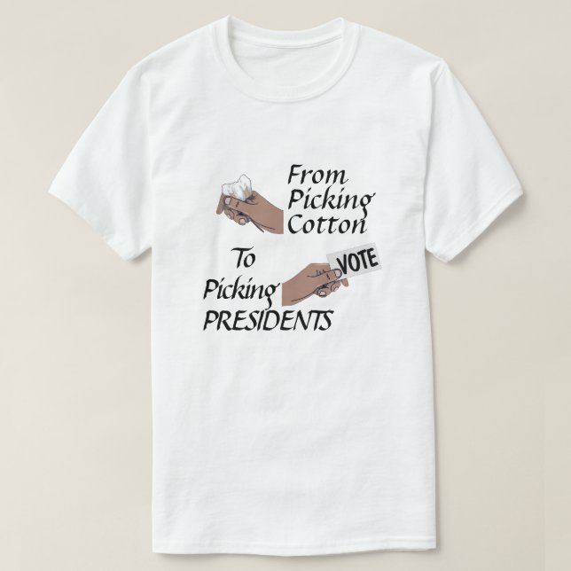 Von der Baumwollauswahl bis zum T - Shirt der Präs (Design vorne)
