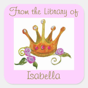 "Von der Bibliothek" des Aufklebers Quadratischer Aufkleber