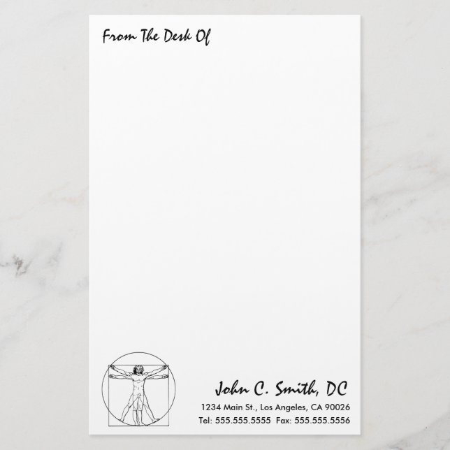 "Von der Ecke der"Chiropraktik Briefpapier (Vorderseite)