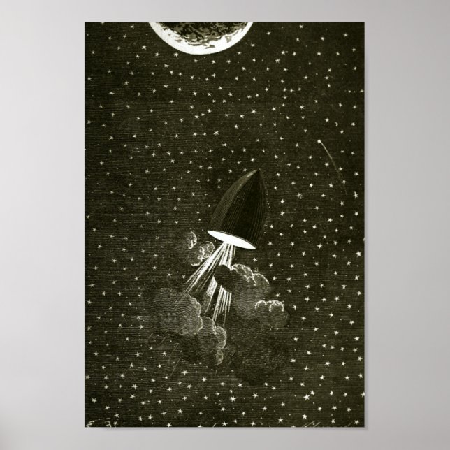 Von der Erde zum Mond durch Jules Vern Art Poster (Vorne)