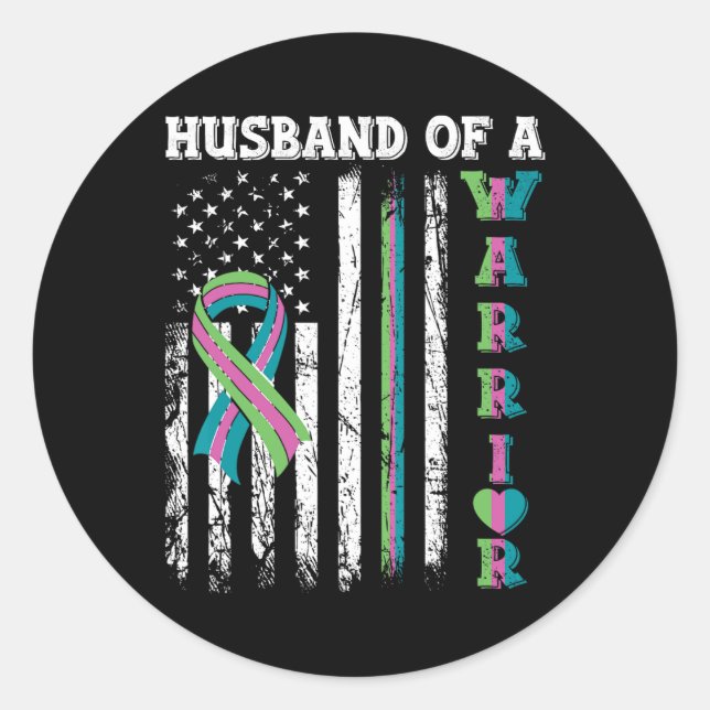 von der Flagge eines Kriegers mit metastasiertem B Runder Aufkleber (Vorderseite)