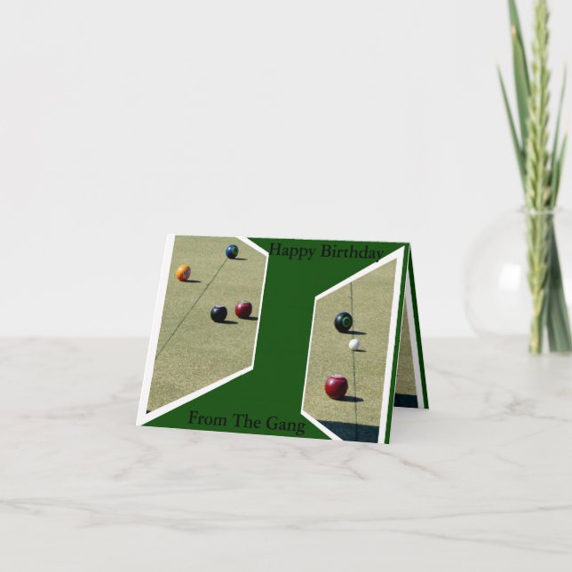 Von der Gang, Lawn Bowls Small Birthday Card Karte (Vorderseite)