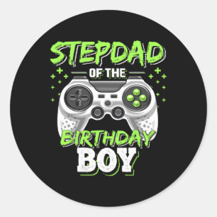 Von der Geburtstagsparty Boy Matching Video Game B Runder Aufkleber