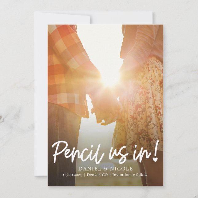 Von der Herz bearbeitbaren Farbkarte Save the Date Dankeskarte (Vorderseite)