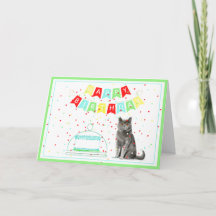 Von der Katze Geburtstagsbanner und Cake Card
