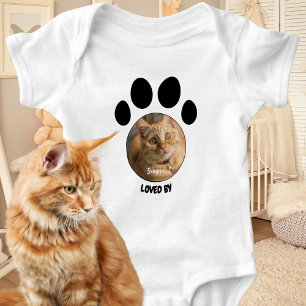 Von der Katzengeschlechtsneutralen Foto-Pfote Baby Strampler