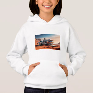Von der KI generierte Mars Habitat und Raumfahrzeu Hoodie