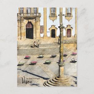 Von der Kirche Viseu Portugal Postcard Postkarte