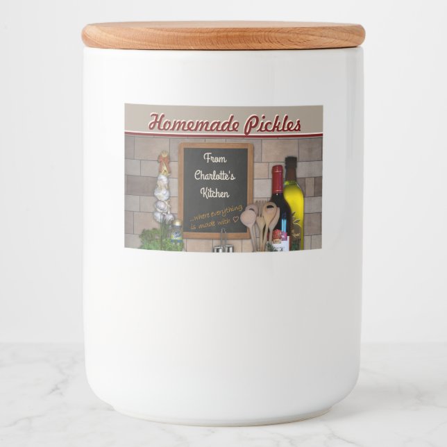 Von der Küche ... (anpassbar) Lebensmitteletikett (Vorderseite)