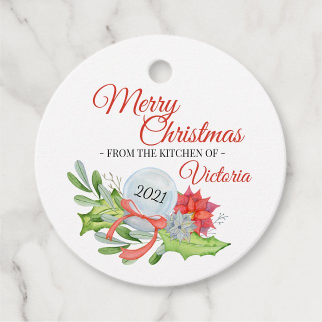 Von der Küche der fröhlichen Weihnachtsklassiker R Geschenkanhänger (Vorderseite)