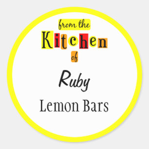 Von der Küche der Retro-Gelben Aufkleber