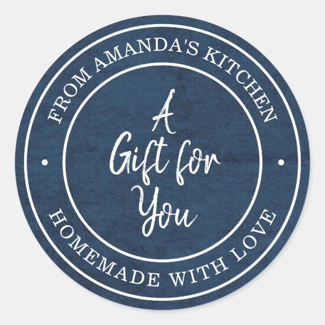 Von der Küche des Blauen Runder Aufkleber (Vorderseite)