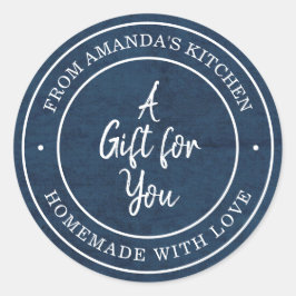 Von der Küche des Blauen Runder Aufkleber