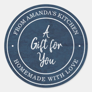 Von der Küche des Blauen Runder Aufkleber