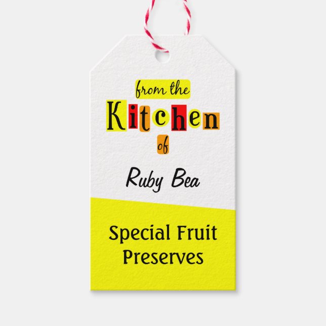 Von der Küche des individuell gestalteten Backpack Geschenkanhänger (Vorderseite)