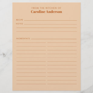 Von der Küche moderne Tan Brown Rezept Custom Flyer