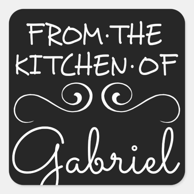 Von der Küche Quadratischer Aufkleber (Vorderseite)