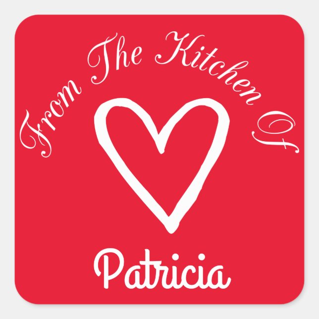 Von der Küche Quadratischer Aufkleber (Vorderseite)