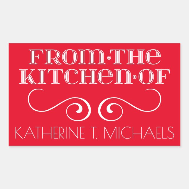 Von der Küche Rechteckiger Aufkleber (Vorderseite)