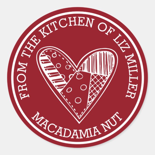 Von der Küche Runder Aufkleber (Vorderseite)