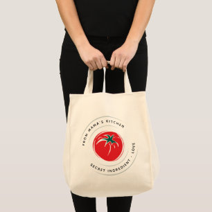 Von der Küche von ... Logo für Red Tomato Tragetasche