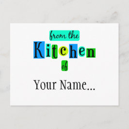 Von der Küche von Retro Blue Green Custom Postca Postkarte