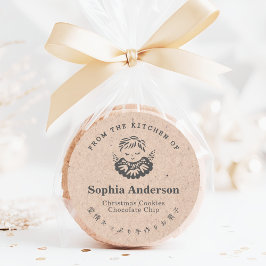 Von der Küche von Weihnachten Angel Kraft Rustikal Runder Aufkleber