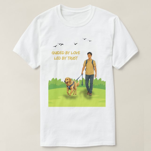 Von der Liebe geleitet - Leitfaden Dog Support Des T-Shirt (Design vorne)