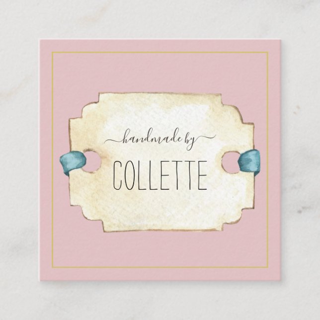 Von der Logo Square Business Card handgefertigt Quadratische Visitenkarte (Vorderseite)