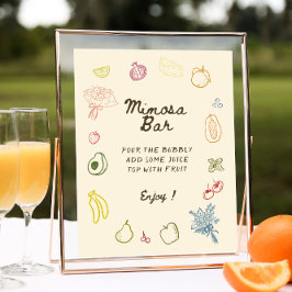 Von der Marktreife gezogenes Brautparty Mimosa Bar Poster