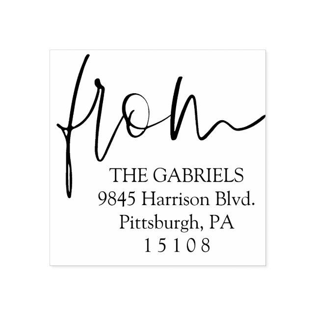 Von der modernen SkriptRücksendeadresse Gummistempel (Prägung)