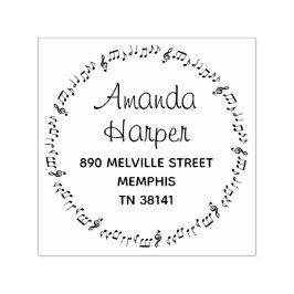 Von der Musik-Runde-Rücksendeadresse Inspiriert Permastempel