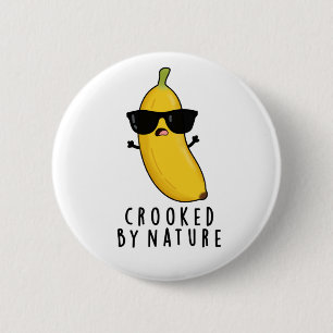Von der Natur gekrönter Bananenpun Button