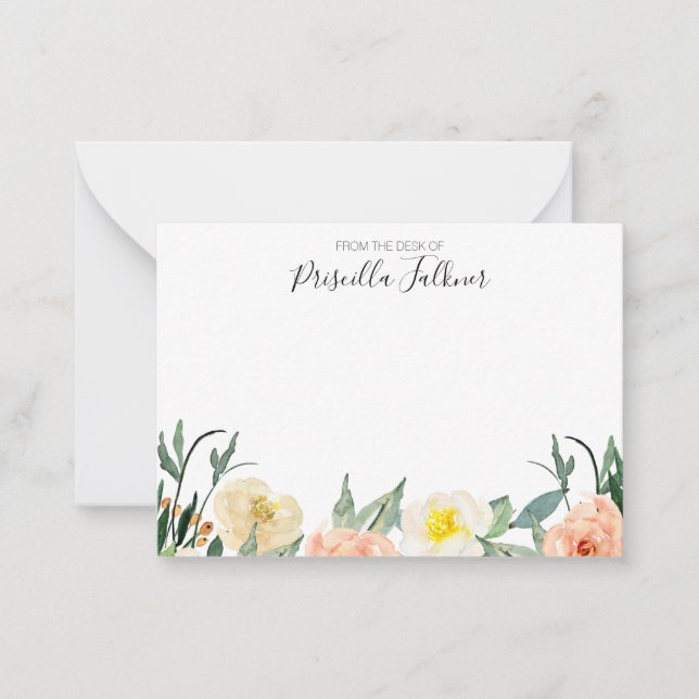 Von der Rezeption aus rosa, blau und blau Mitteilungskarte (Vorderseite)