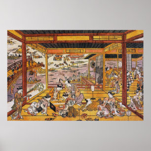 Von der Ryōgoku-Brücke Cooler Abend Poster