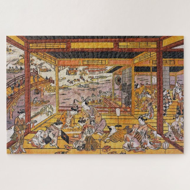 Von der Ryōgoku-Brücke Cooler Abend Puzzle (Horizontal)