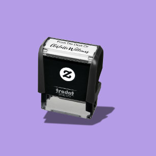 Von der Schreibfläche der Vorlage für den kursiven Permastempel