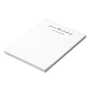 Von der Schreibfläche des Monogram Script White Notizblock