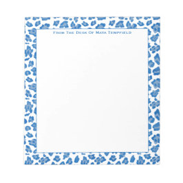 Von der Schreibtisch aus Preppy Blue & White Anima Notizblock