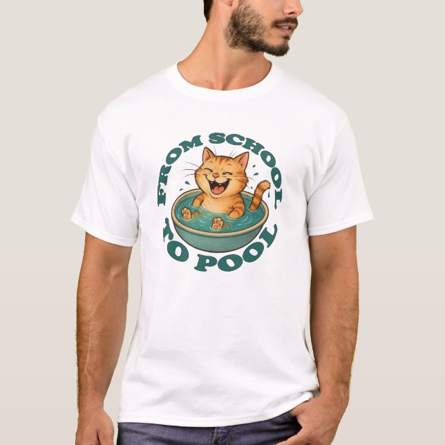 Von der Schule zum Pool T-Shirt (Vorderseite)