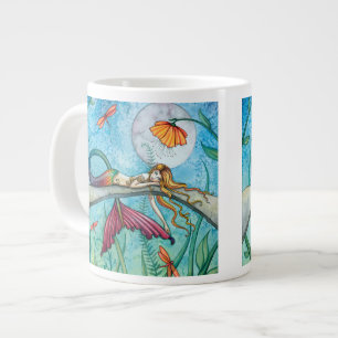 Von der Seepromenade Mermaid Dragonfly Art Jumbo-Tasse