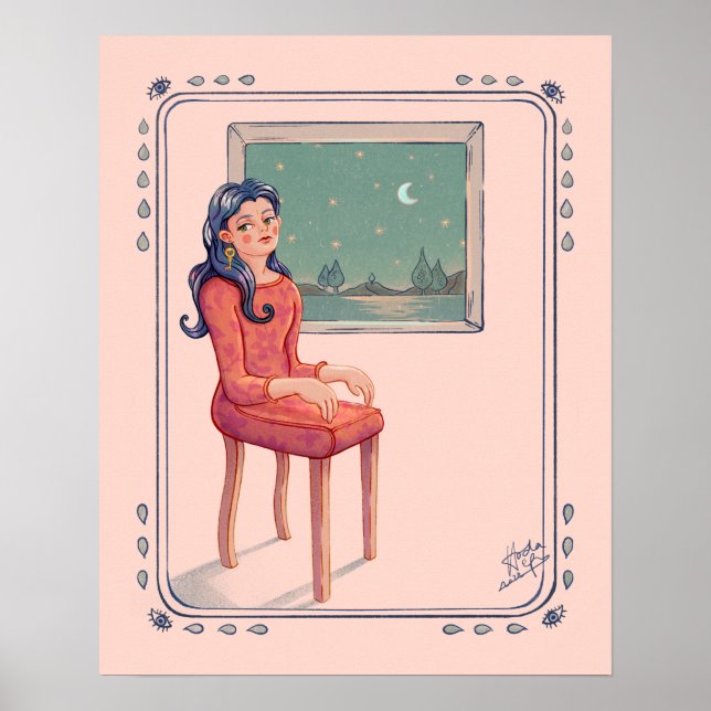 Von der Surreal-hängenden Tapisserie des Fensters  Poster (Vorne)